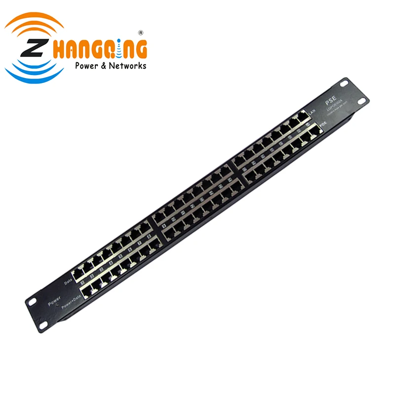 Безопасность Пассивный PoE инжектор Mid span для ip камеры 802. 3af/at панель 24 порта с 24V 120W