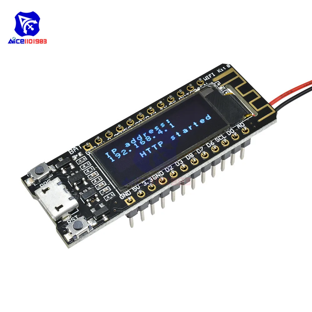 ESP8266 wifi макетная плата 32MB Flash CP2014 NodeMcu модуль для Arduino IOT TTGO Интернет вещей 0,9" синий oled-дисплей