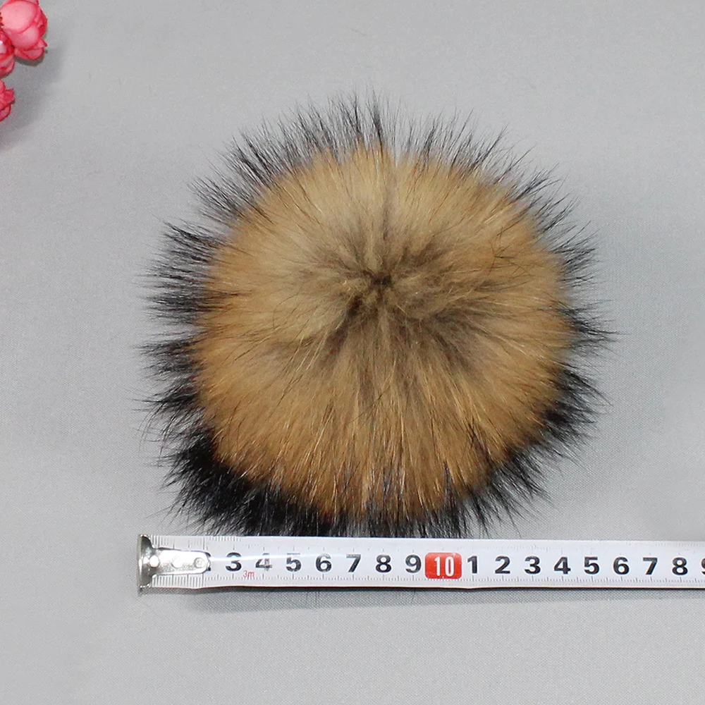 Роскошный 4 шт. шарик из меха енота 100% натуральный красочный помпоны натурального