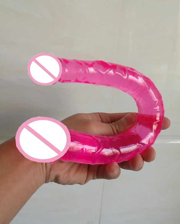 1 шт. Водонепроницаемый двойной фаллоимитатор длинный желеобразный Вагина и