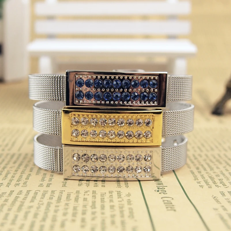 Модный USB флеш накопитель металлический браслет ручка 2 0 Pendrives 64 ГБ 32 16 8 4 Clef для