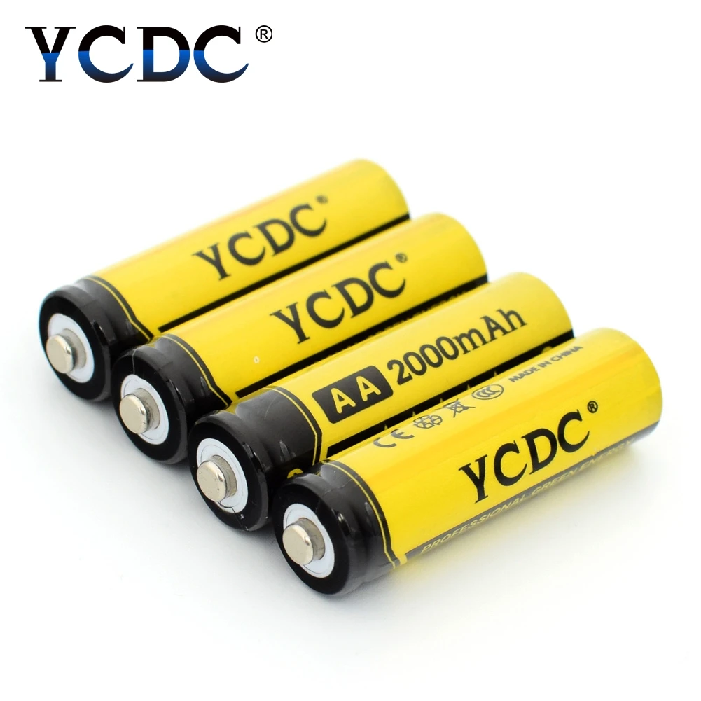 YCDC Лидер продаж! 4 шт YCDC 1,2 V AA 2000 mAh ni-mh аккумуляторная батарея EE6338