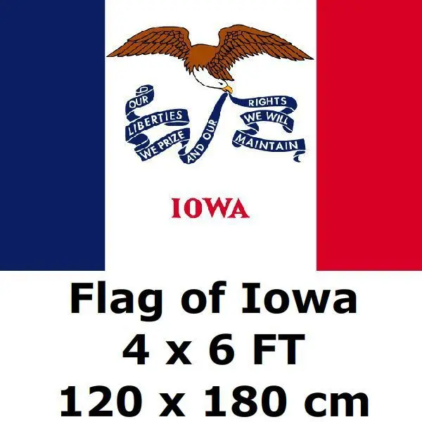 

Iowa Flag 4` x 6` FEET 100D Polyester State of US USA American United States Flags and Banners For Home Decoration
