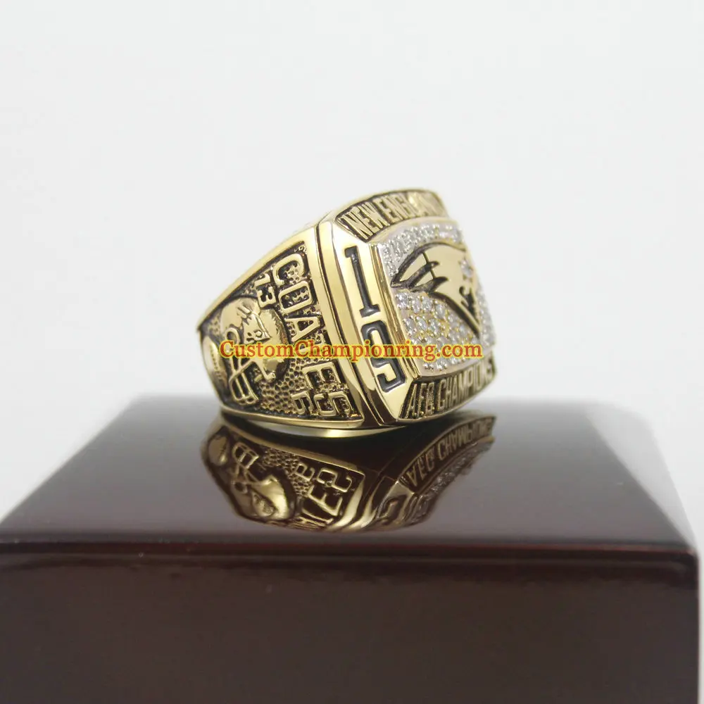 1996 New England Patriots American Footall championship ring replica made by copper coated with 14K gold plating | Украшения и