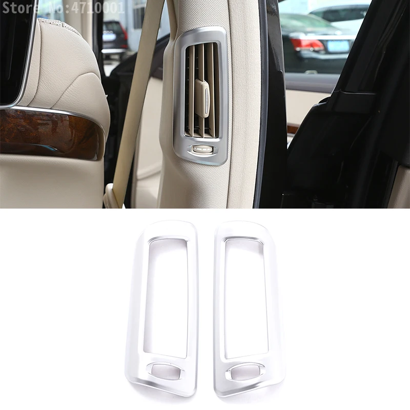 

2pcs For Mercedes Benz W222 S-Class S300 S320 S350 S400 ABS Chrome Car B Pillar Post Air Conditioning Outlet Vent Frame Trim