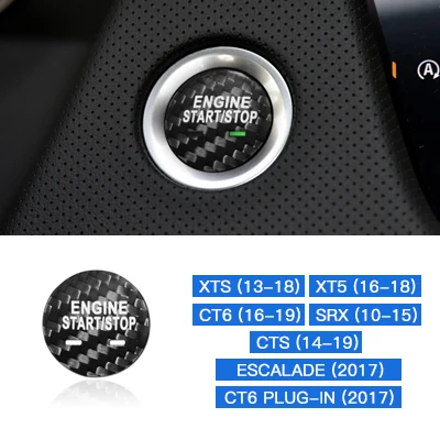 Black Carbon Fiber Airspeed для Cadillac XTS XT5 CT6 SRX CTS ESCALADE CT6 подключаемые аксессуары наклейка из углеродного волокна внутренняя кнопка запуска двигателя автомобиля - Название цвета: Black Carbon Fiber