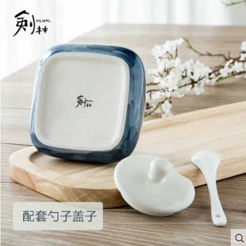 Керамический контейнер для хранения с крышкой и ложкой|creamer pots|sugar creamerceramic sugar pot |