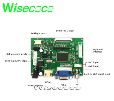 controller board Планшет 8,2 дюймов 1280x800 ЖК-экран BP082WX1-100 450cd/m2 hdmi vga 2av 50pin ttl плата контроллера - Цвет: controller board