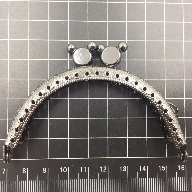 Gunmetal Tone Metal Purse Frame Handle Bag Arch Pattern Simple Handbag Fashion Animal Lock Luggage Accessories 8.5CM | Багаж и сумки