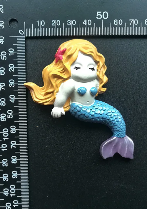 Mermaid Мультяшный магнит на холодильник Праздничная соломенная шляпа Русалка холодильник магнитная наклейка Смола магниты на холодильник сувенир для путешествий - Цвет: Mermaid