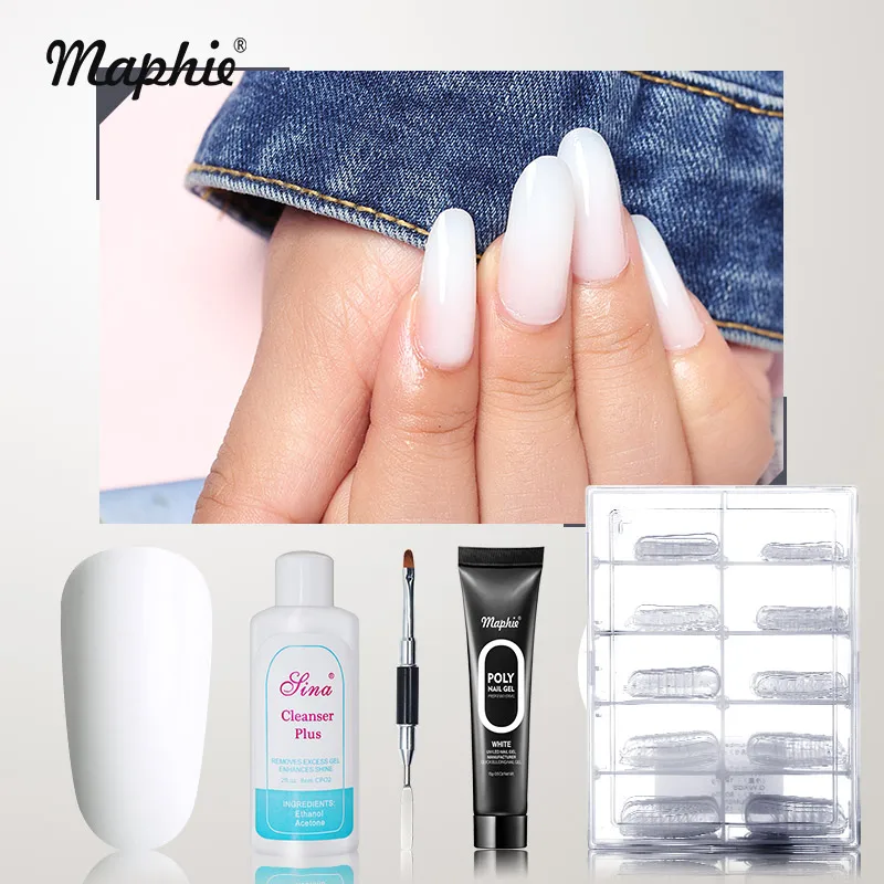 Maphie, 15 г, прозрачный удлиняющий УФ-гель для ногтей, розовый цвет, светодиодный Гель-лак для ногтей DIY, Полупостоянный гель для ногтей - Цвет: 007 4PCS SET