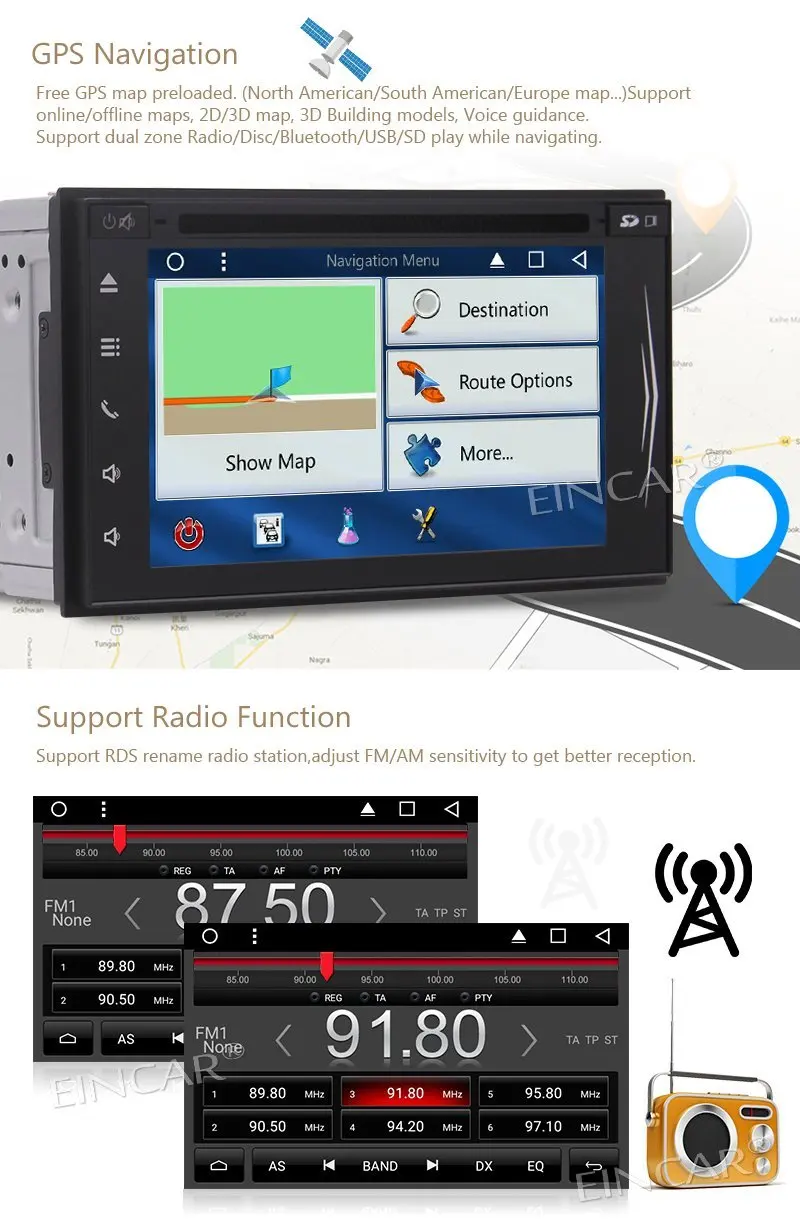 camera Android 7.1 DVD Player gps tracker car styling Stereo Navigator Vehicle GPS Unit Radio Audio Support WiFi/Bluetooth | Автомобили и