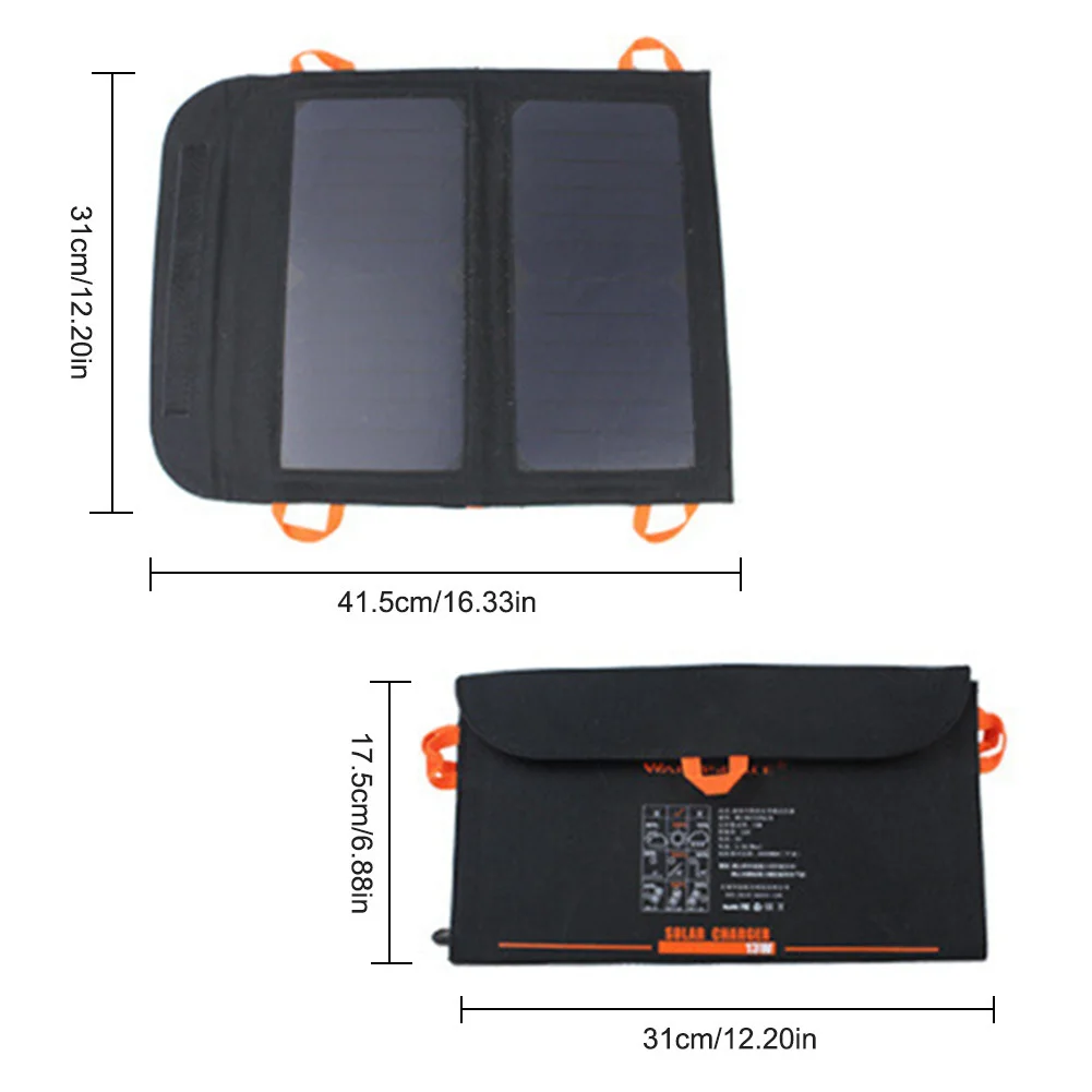Открытый Кемпинг Водонепроницаемый солнечной энергии ed зарядное устройство power Bank 13 Вт 2A портативный компактный складной зарядный USB порт power Bank