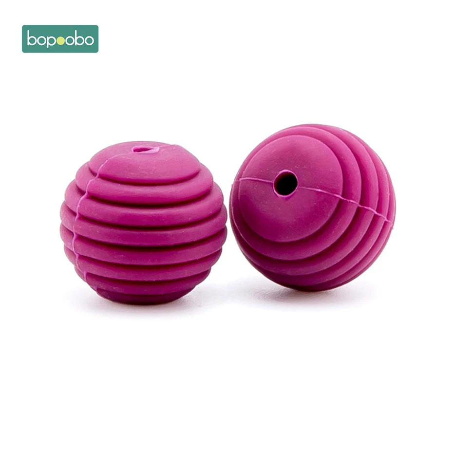 Red Wine Bopoobo 100 шт 15 мм BPA бесплатно силиконовые спиральные бусины пищевого качества силиконовые сотовые бусины Детские Силиконовые жемчужные крошечные стержни для детей - Цвет: Red Wine
