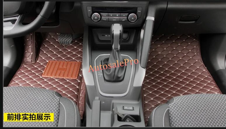 left hand drive Pu Leather waterproof Grid Front Rear Floor Mats Carpets Pad Cover For Renault Kadjar 2016 2017 | Автомобили и