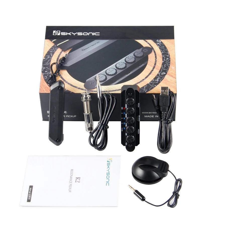 SKYSONIC R2 резонансный звукосниматель для гитары с магнитным звукоснимателем