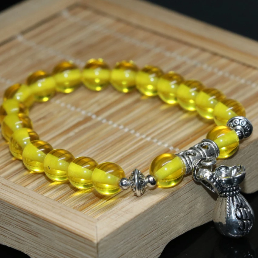 Оптовая цена Мода мешок денег кулон желтый искусственной смолы пчелиный воск