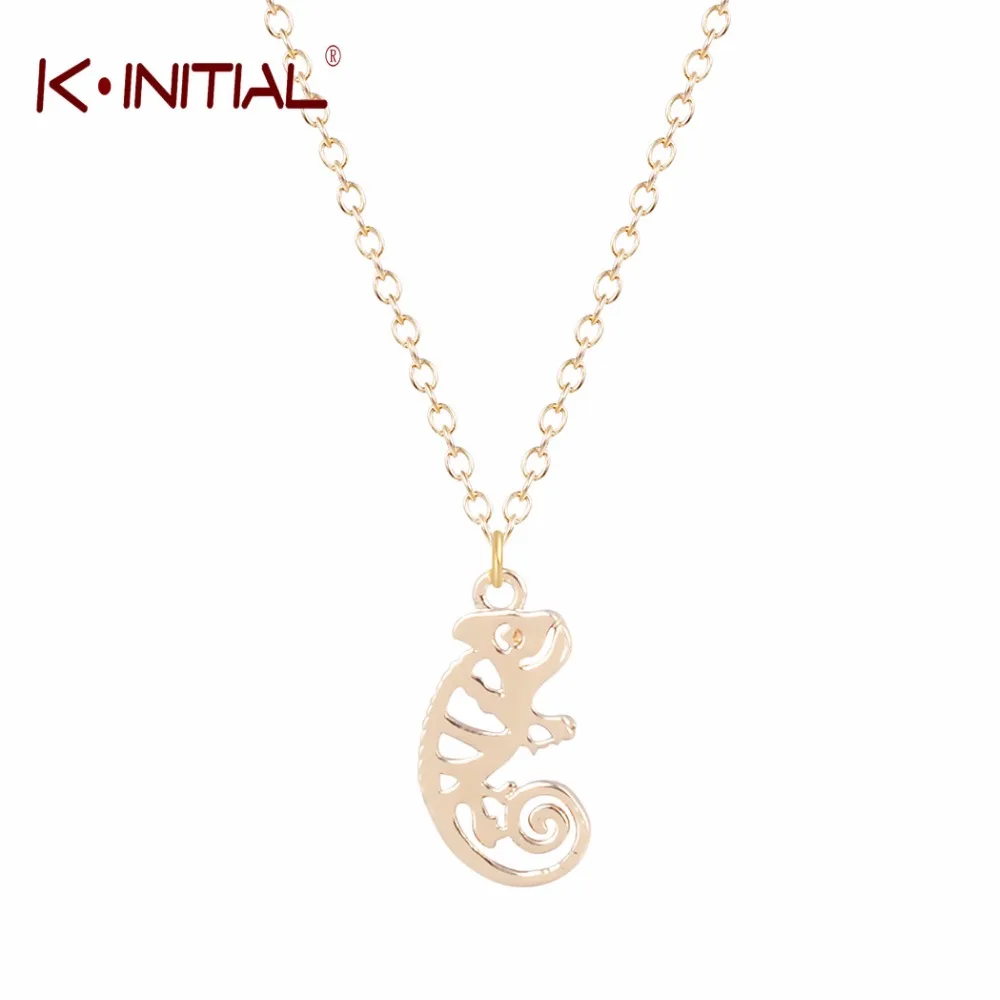 Kinitial Модное Длинное ожерелье с подвеской ящерицы винтажное цепочкой геккон