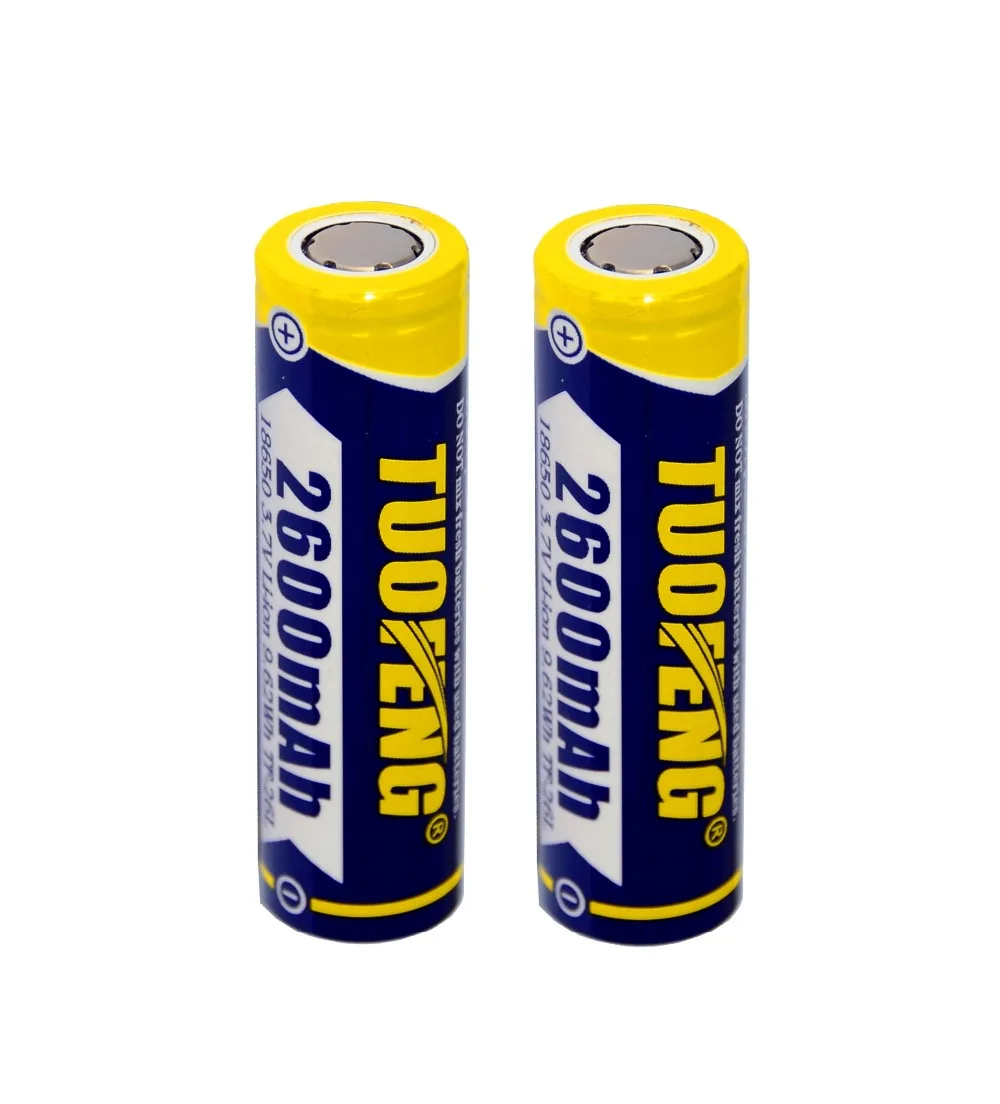 2 шт 18650 батарея 25А Мощная 2600 mAh литий ионная 3 7 V Плоская верхняя аккумуляторная