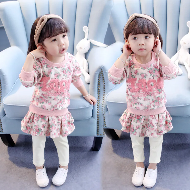 Детская одежда для девочек комплекты ChildrenCotton бархатные свитера + брюки Дорсей