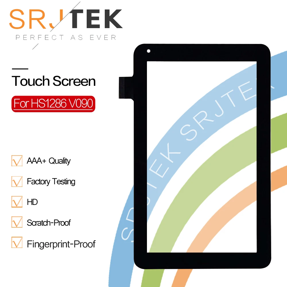 Srjtek 9&quot Tablet Touch Screen For HS1286 V090 Touchscreen Digitizer Panel Replacement Glass Sensor Parts Free Adhesive Black |