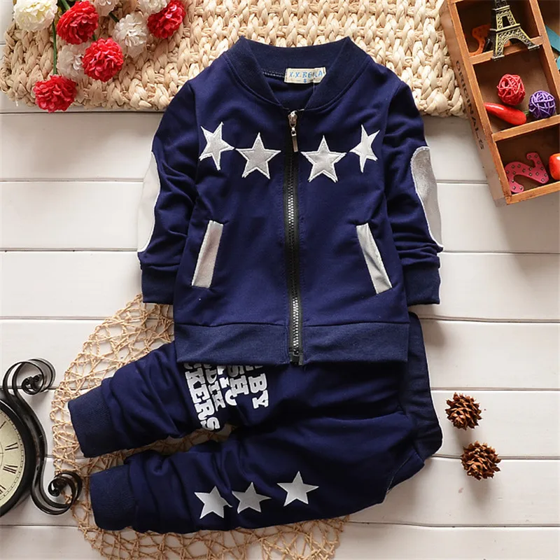 2018 Baby Boy clothing set boy sports suit children christmas girls tracksuit clothes T shirt+pant |