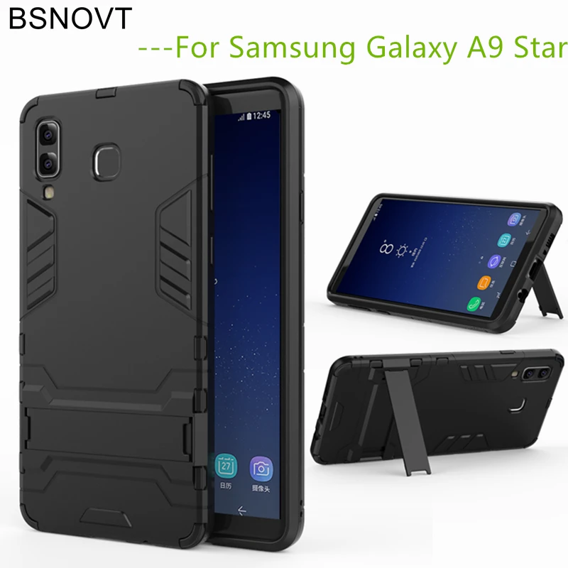 BSNOVT для samsung Galaxy A9 Star Обложка мягкая силиконовая + Пластик Kickstand чехол A8 G8500 fundas 6