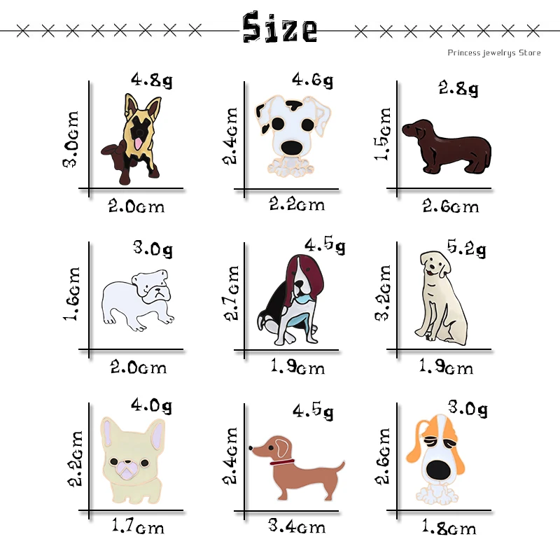 Модная мультяшная брошь в виде животных 10 стилей милые собаки металлические