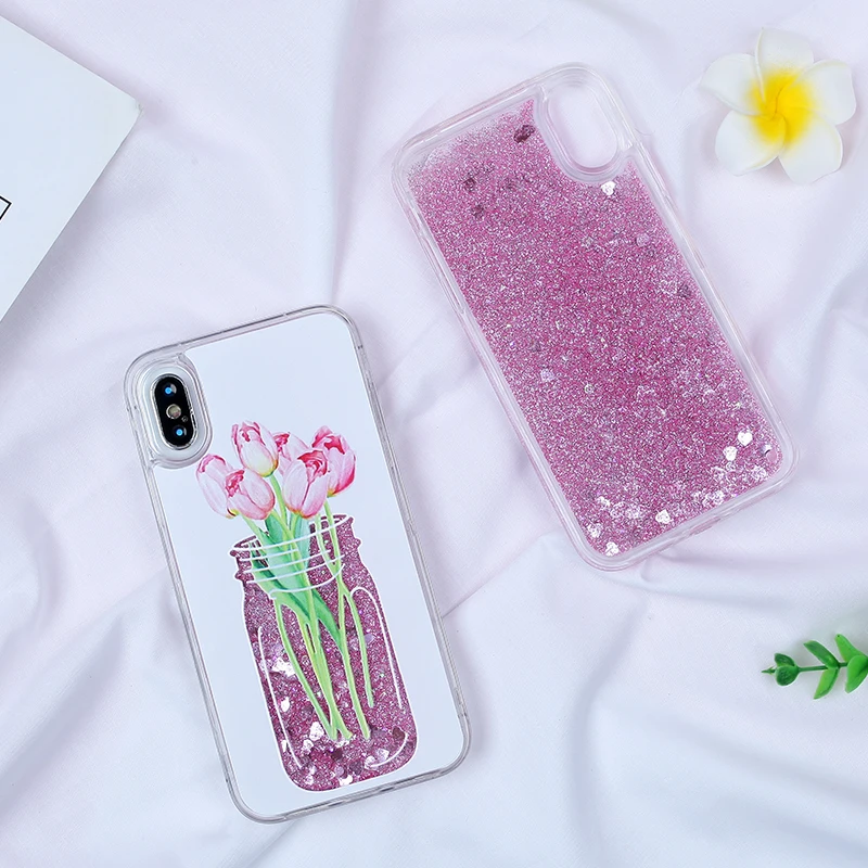 Жидкий чехол для телефона iPhone X Чехол Бутылка зыбучий песок блеск 5 5S SE 6 6s 7 8 Plus
