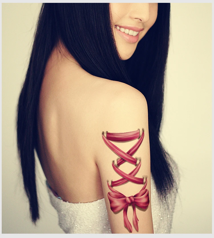Галстуки банты временная тату наклейка водостойкие для женщин и девушек плечи