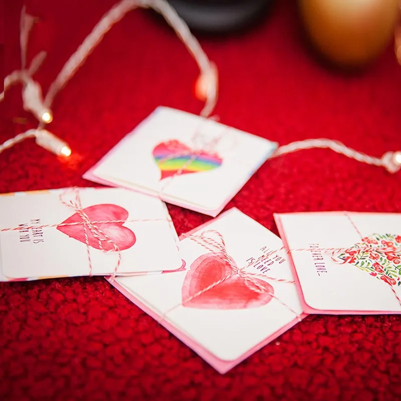 8Pcs/Lot Creative Eternal Love Classical Style Folding Card Christmas New Year Blessing Universal Greeting With Envelope | Канцтовары