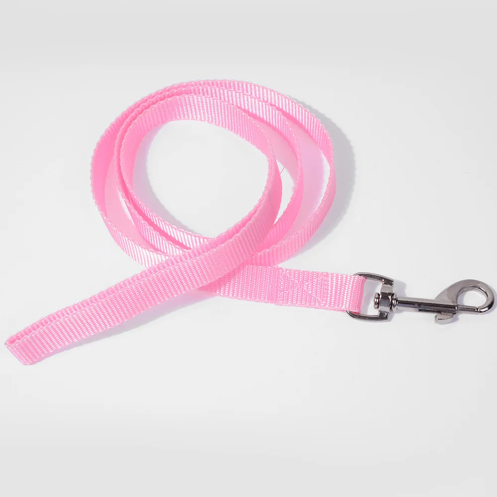 Pink Нейлоновый Поводок для щенков, 1,5*110 см, прочные веревки для домашних животных, цветные веревки для кошек, маленьких собак, поводок для ошейника, поводок для ремня, 5 цветов - Color: Pink