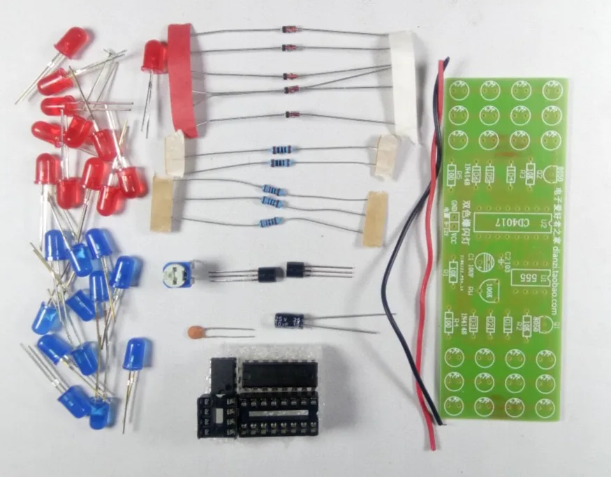СВЕТОДИОДНЫЙ мигающий NE555 + CD4017 электронный набор для пайки|kit solder|flash ledkit diy |