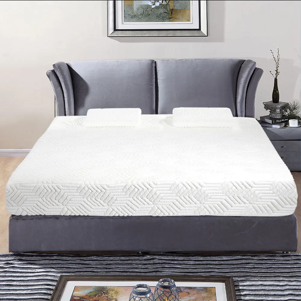 Full Size 10" Two Layers Traditional Firm High Softness Cotton Mattress with 2 Pillows Breathable Memory Foam Mattress