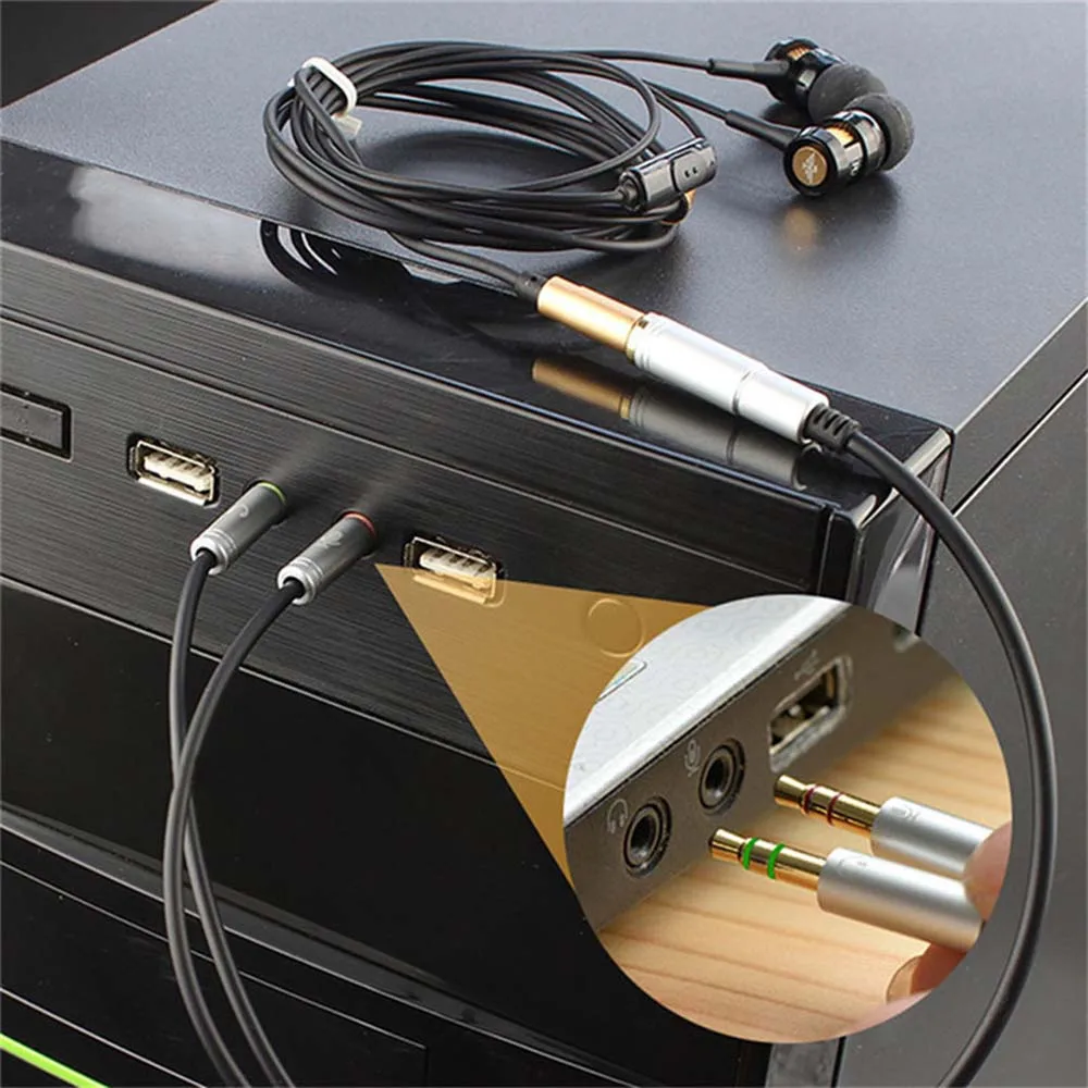 

3.5mm Earphone Adapter Converter Cable Headphone+Mic Audio Splitter Aux Extension Cable Adapter Cord for Computer PC Microphone