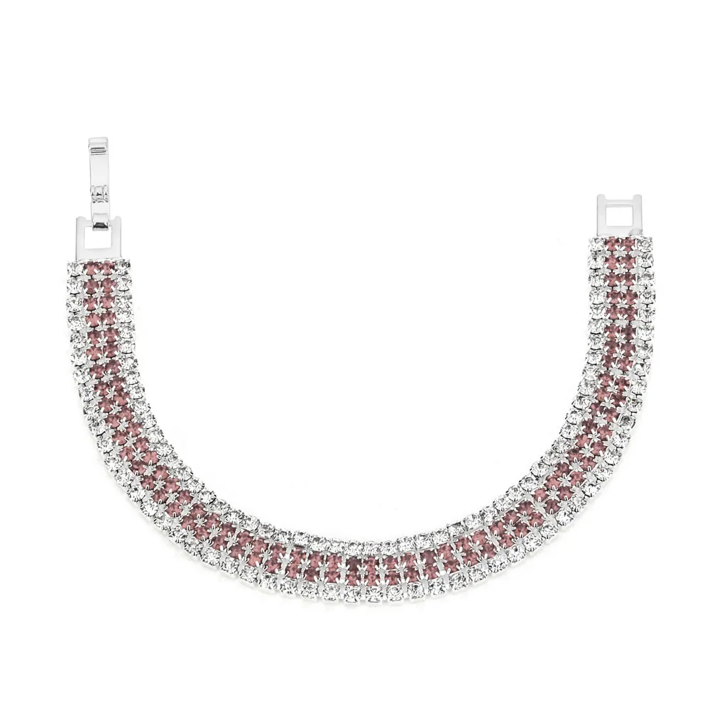 LUBINGSHINE pulseira feminina, разноцветные женские браслеты с кристаллами, свадебные ювелирные изделия, стразы, браслет на запястье