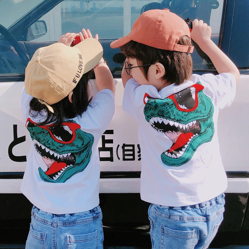 Детская футболка для родителей и ребенка Новинка лета 2019 модная свободная