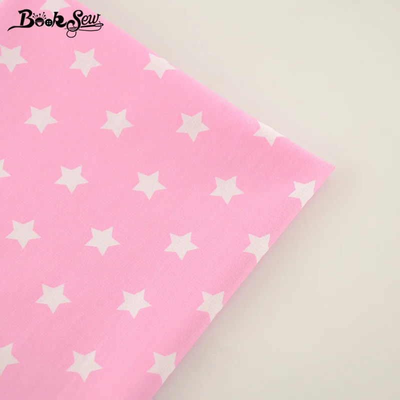 Booksew квилтинга Вышивание ткань розовый 100% хлопок саржа Ткань Star Дизайн Жир