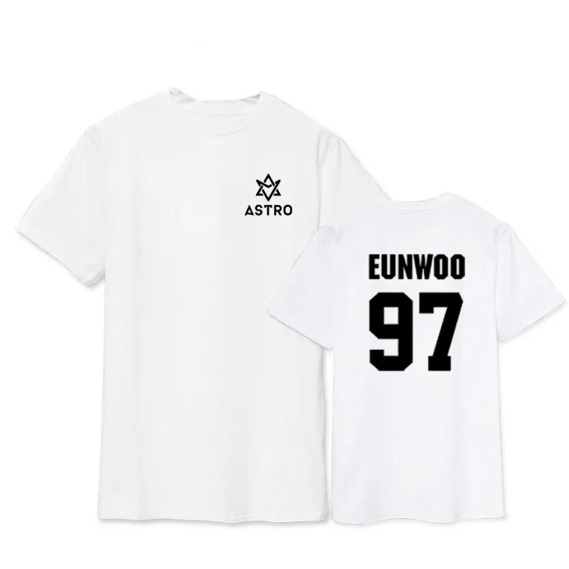 K Pop Kpop ASTRO MJ ROCKY JINJIN Album Shirts POP Повседневная хлопковая одежда футболка Топы с