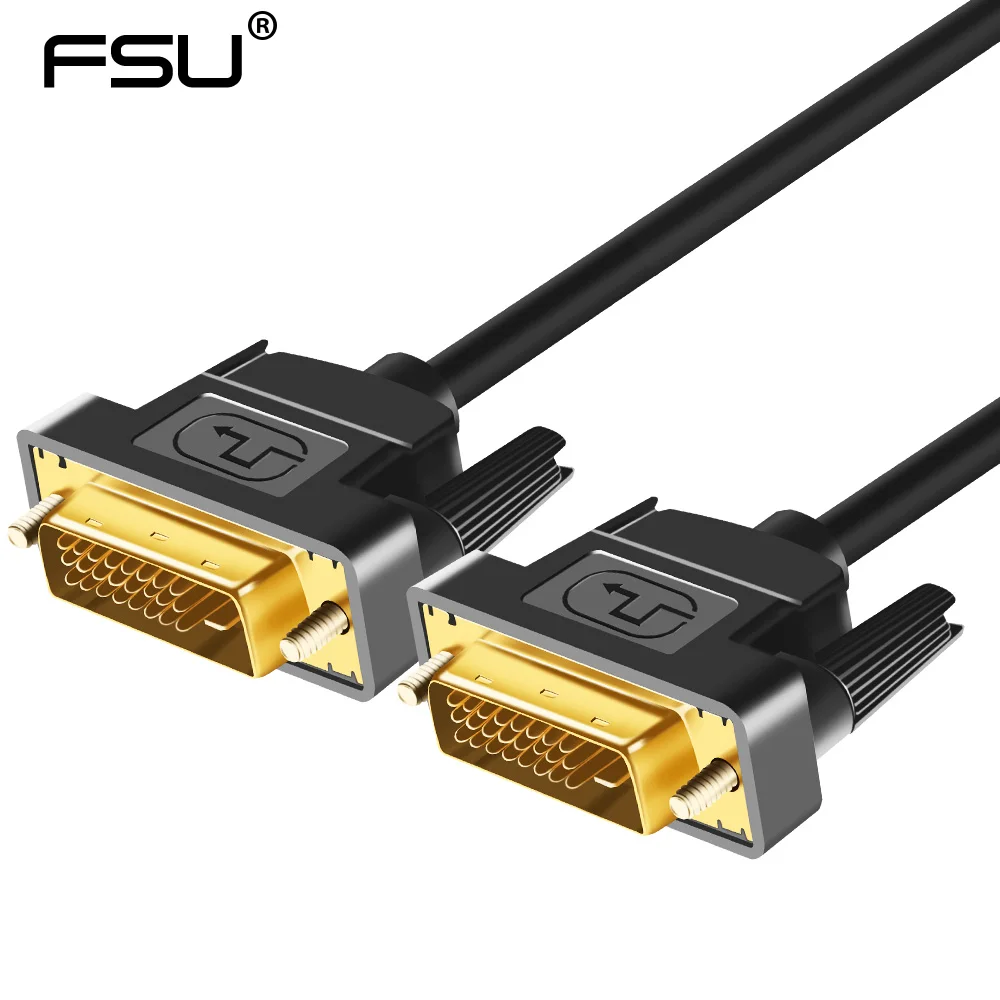 Высокоскоростной кабель DVI 1 м, 1,8 м, 2 м, 3M позолоченный штекер Male-Male DVI к DVI кабель 1080p для lcd DVD HDTV xbox