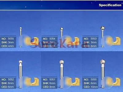 6x20 мм 6x18 6x14 6x12 6x10 6x8 3x8 3x6 Длинные круглые деревянные гравировальные фрезы ЧПУ Биты