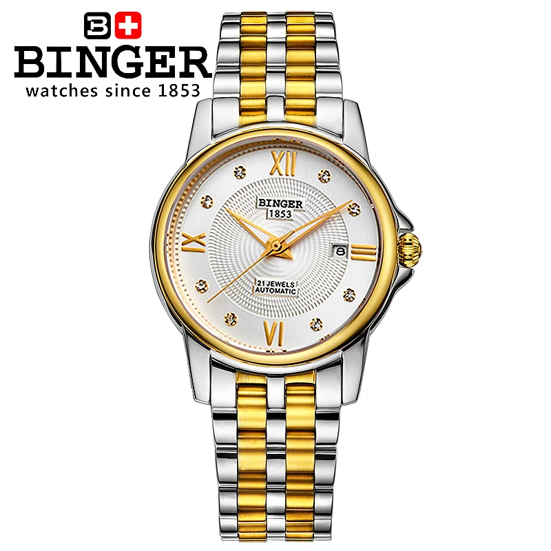 Free Shipping Hot Genuine 100% Binger Business Women Mechanical Watches Brand Luxury Ladies Watch 30 m Waterproof