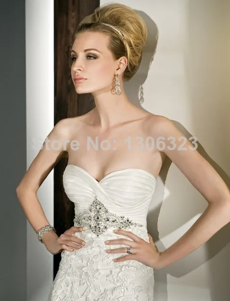 Amazing Nice Strapless High Low Bodice A-line Sweatheart Lace Up Bridal Gowns Sexy 2014 New Elegant Wedding Dress Big Size | Свадьбы и