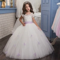 flower girls dresses cap sleeves lace appliques sheer ball gowns birthday party little sweet girls special pageant gowns