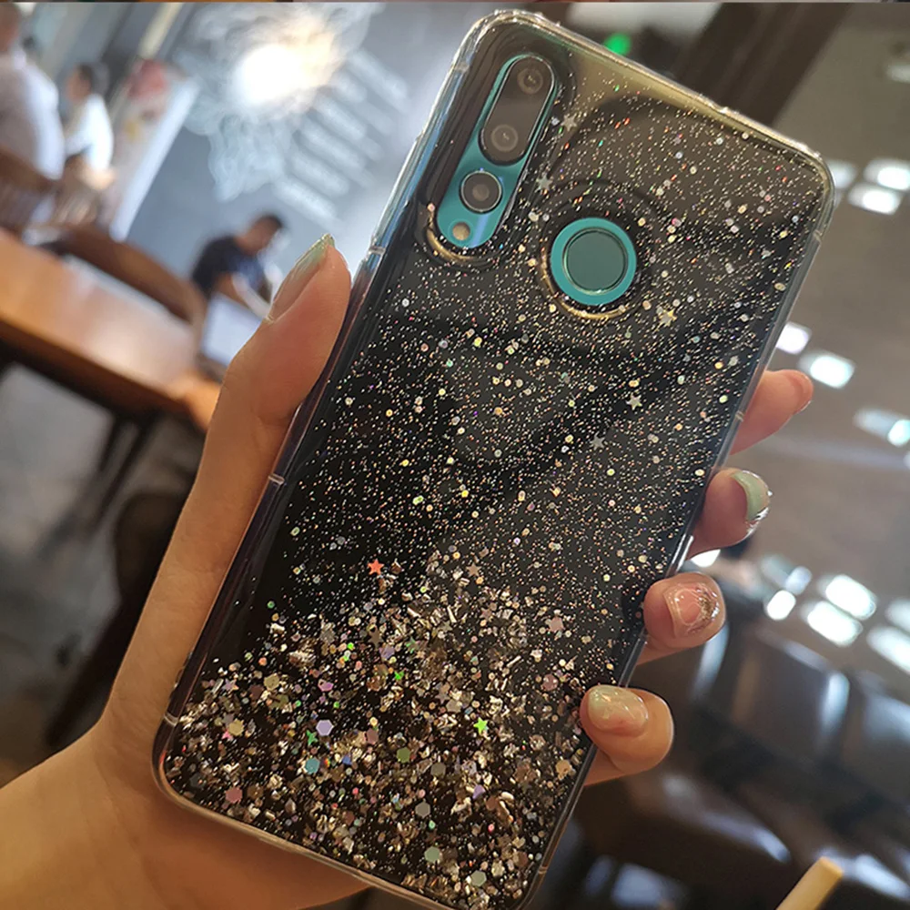 Прозрачный принципиально для huawei Honor 20 чехол силиконовый мягкий блеск TPU звезды