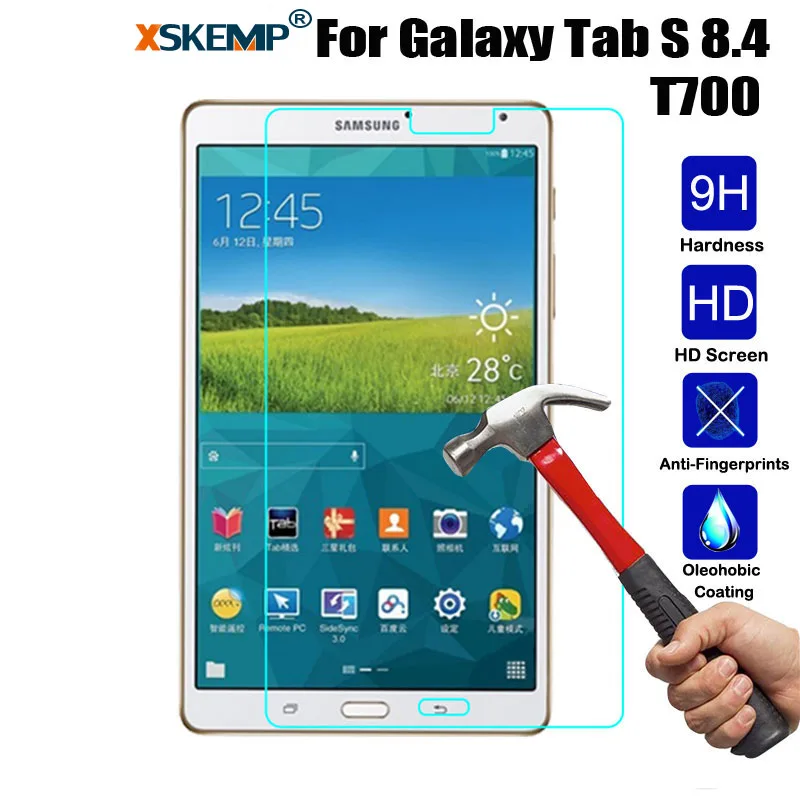 XSKEMP 9H Настоящее Закаленное стекло для Samsung Galaxy Tab S 8 4 T700 T705 Противоударная