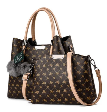 Women PU Leather Handbags Set 2 Pcs Handbag Women Ladies Hand Bags Shoulder Bag for Women Messenger Bag Sac a Main