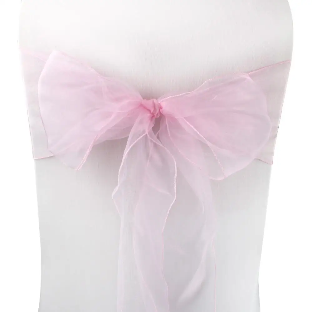 Light Pink OurWarm ленты для свадебных стульев 18 см X 275 см органза стул пояса для свадебной вечеринки банкета украшения для стульев домашний текстиль - Цвет: Light Pink