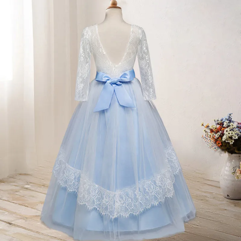 Новинка Элегантное шифоновое кружевное торжественное платье с длинными