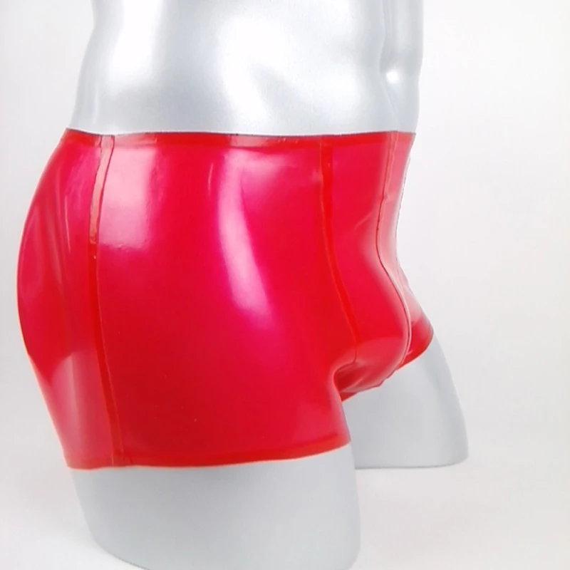 Мужские красные сексуальные латексные боксеры шорты 100% женское нижнее белье